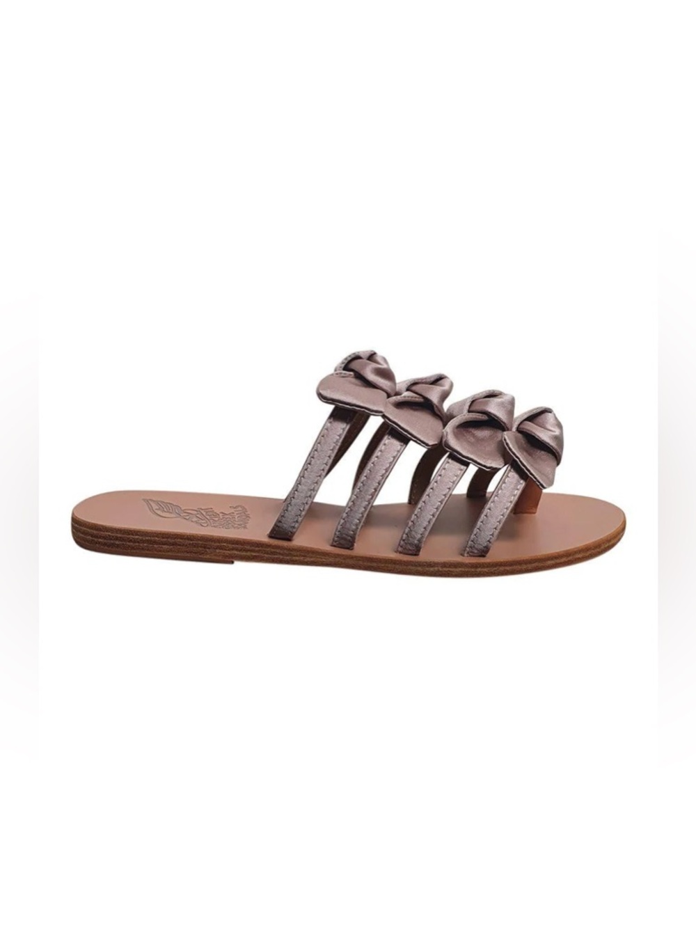 Ancient Greek Sandals Hara Natural Lotus Satin Flats In Rose Taupe Size 37